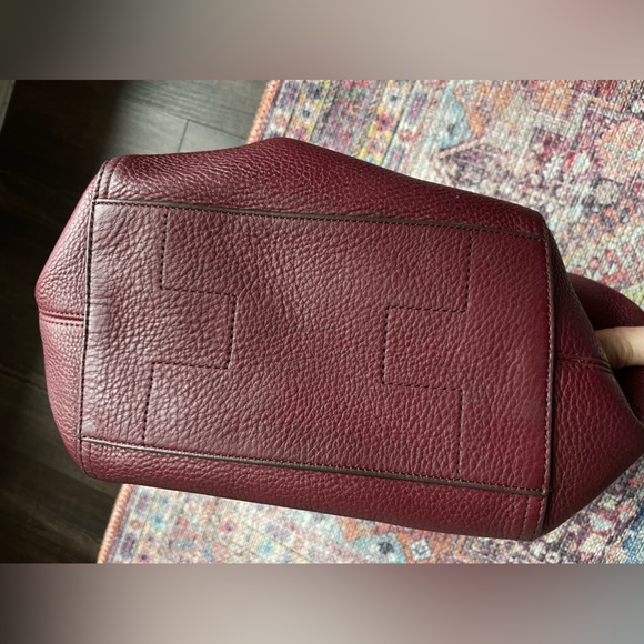 GUC Tory Burch Half Moon Satchel Claret / Burgundy - Picture 8 of 12